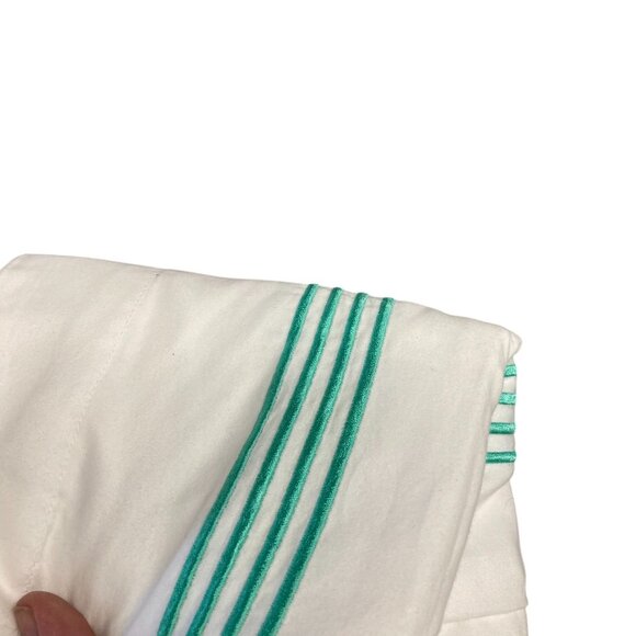 Duvet Cover TWIN XL Set With Button Closure White & Green Polyester 89 X 81 - Picture 6 of 8